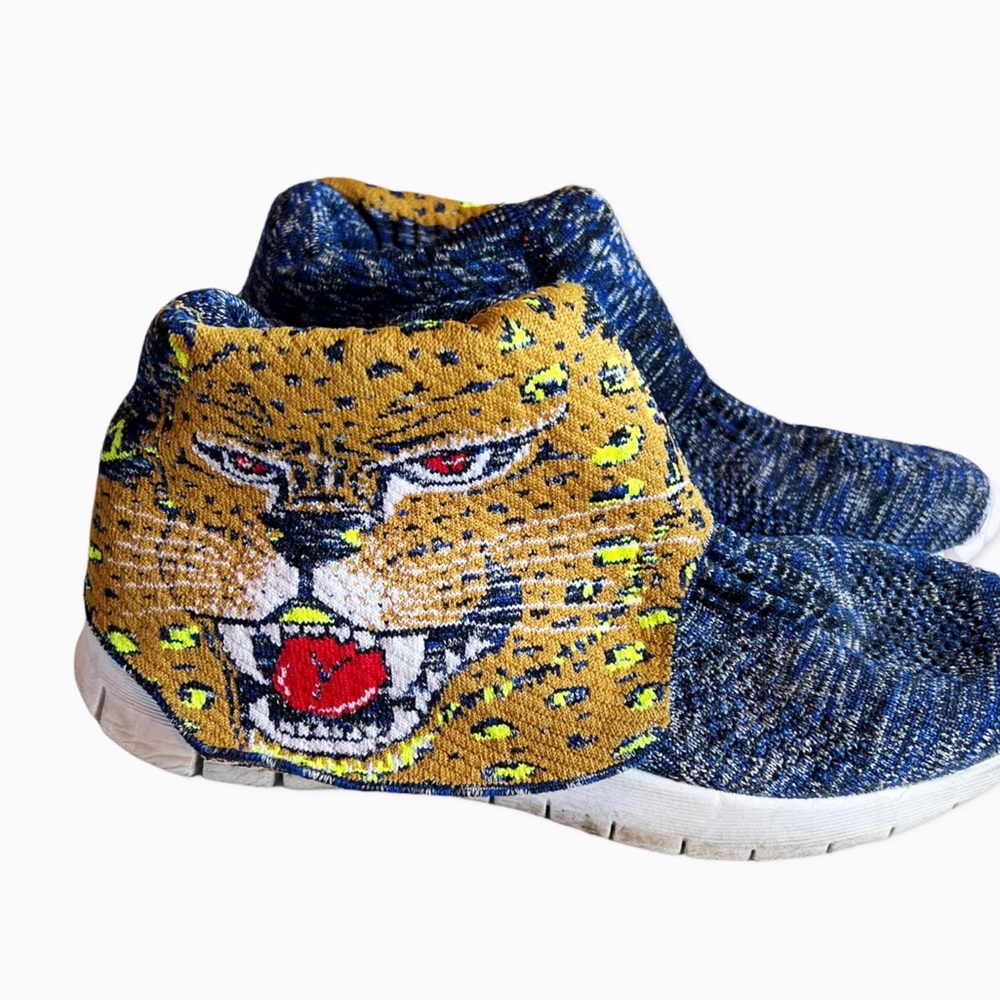Vintage Sketchers Knit Leopard Pull On Sneakers Retro Y2K Animal Print Sz 8 - Picture 3 of 6